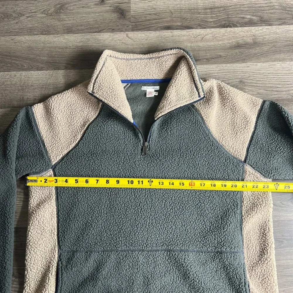 Carbon 2 Cobalt 1/4‎ Zip Fleece Sweater Mens Medium Color Block Pullover